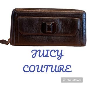 Juicy Couture Black Leather Zip-around Wallet